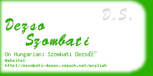 dezso szombati business card